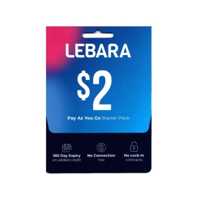 LEBARA $2 Australia sim card PAYG Prepaid SIM Starter