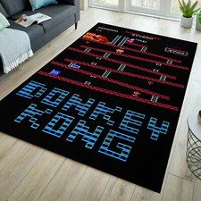Video game rug, fun area rug, game room rug, arcade room rug, gamer rug