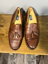 Chaps Men's Dress Shoes Brown Leather Tassel Dress Size 10.5 M