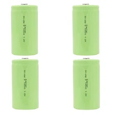 Kastar 4-Pack D Size R20 Top Button Rechargeable Ni-MH Battery 1.2V 10000mAh