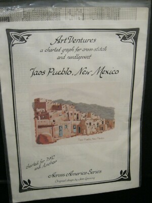 ACROSS AMERICA SERIES   TAOS PUEBLO, NEW MEXICO  CHARTED GRAPH FOR  CROSS-STITCH