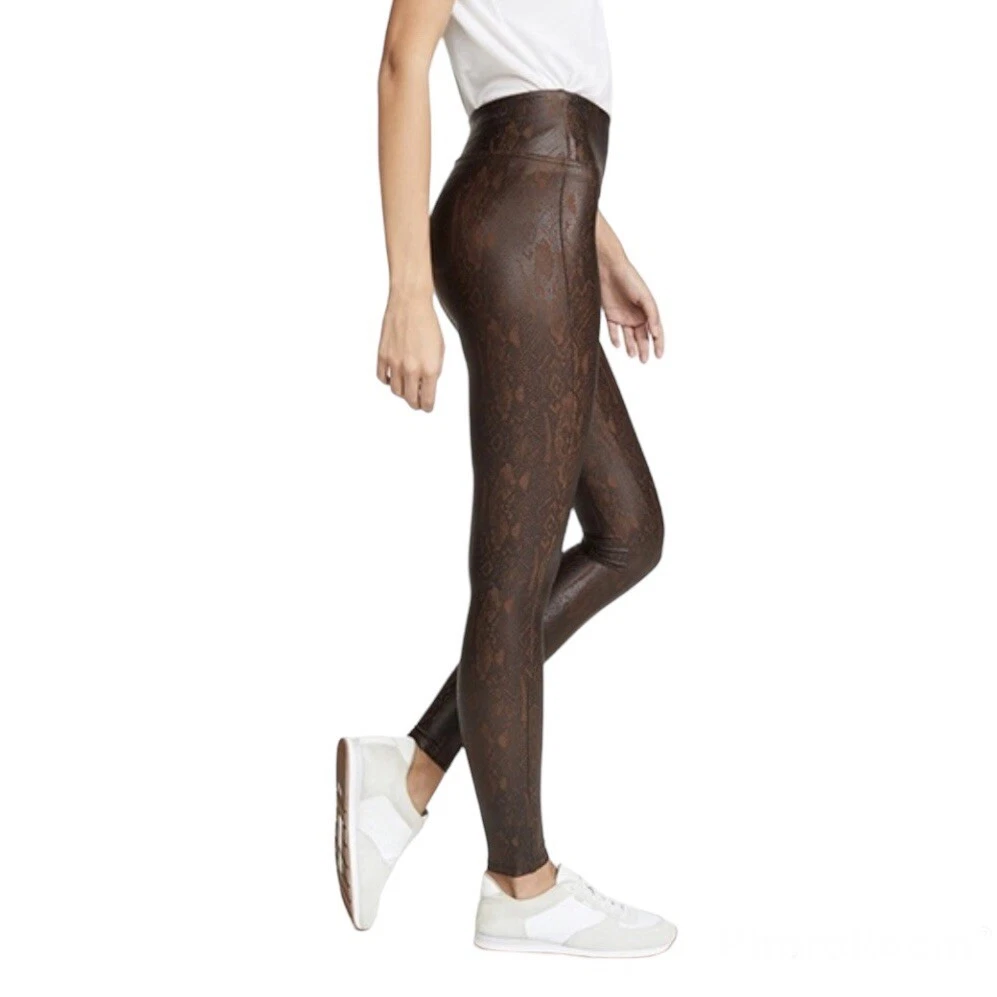 spanx brown leather leggings