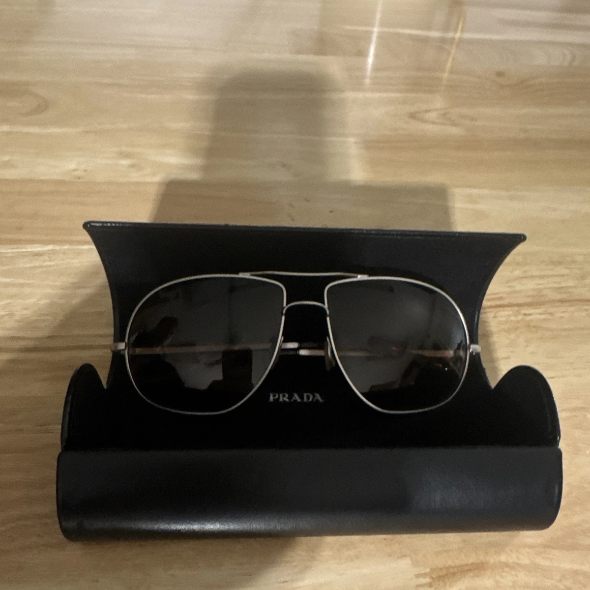 Prada Aviator Sunglasses in Black and Silver Black Silver Aviator Sunglasses - Prada - SWOP main image 2