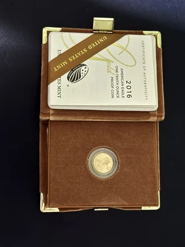 2016-W 1/10 oz Proof Gold American Eagle $5 OGP & COA