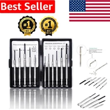 11PC Precision Screwdriver Set - Ergonomic Black Tools for Electronics Repair