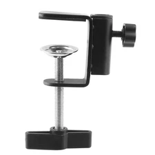 C-Clamp Base Stand Mounting Accessory, Metal Black Table Mount Desk Light Hol