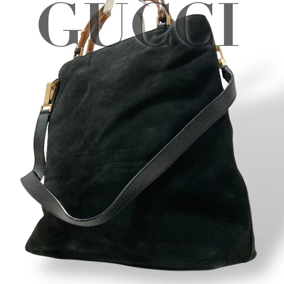 Sac bandoulière Gucci bambou 2 voies fourre tout cuir daim #PG4IEE
