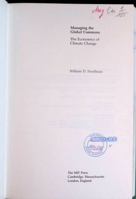 Managing the Global Commons: The Economics of Climate Change Nordhaus, William D