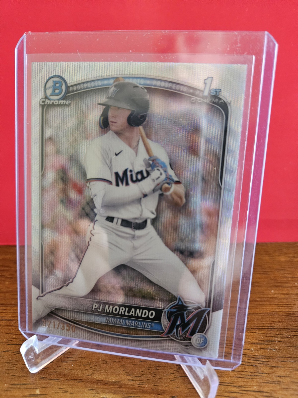 2025 Bowman Chrome Prospects Wave Refractors #BCP91 PJ Morlando 321/350 Marlins