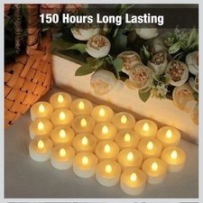48 Pack White Flameless LED Tea Light Candles, Battery Operated Indoor