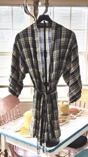 Vintage Val Mode Plaid Kimono Robe 70s Granny Core Lounge Made USA M