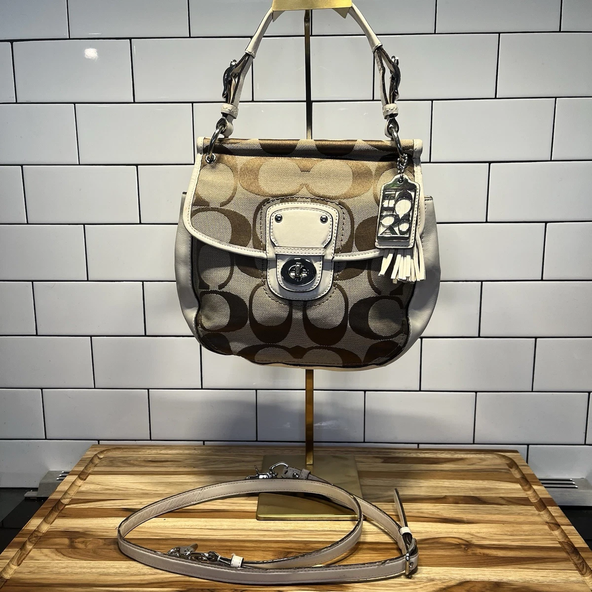 バッグ Coach Signature Legacy Bag Beige Coach Legacy Shoulder Bag Beige Bags & Handbags for Women for sale