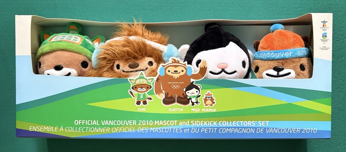 Vancouver 2010 Winter Olympics Mascot Plush Set Sumi Quatchi Miga