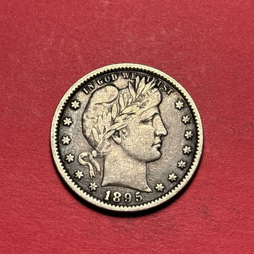 (1) Beautiful Toned Antique 1895-P Barber Quarter CHOICE VF-VERY FINE