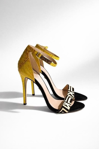 Women Kurt Geiger Heels Yellow Leather 9.5