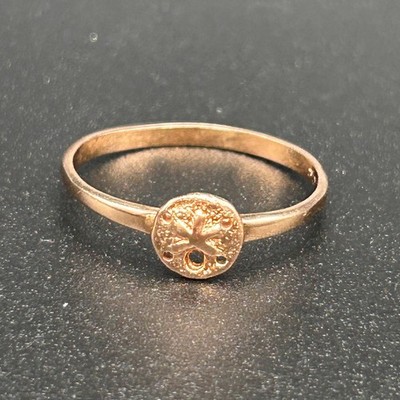 Estate 14K Rose Gold Sand Dollar Ring Coastal Seashell Beach Size 8