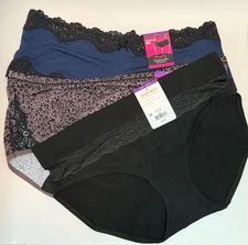 NWT Mixed Lot of 3 Hipster Panties Warner's Maidenform Size 9/2XL