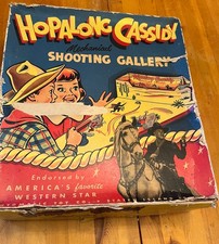 Hopalong Cassidy Mechanical Shooting Gallery Automatic Toy Co. w/ Box