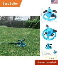 360-Degree Rotating Lawn Sprinkler for Large Area Coverage (1,000 sq ft)