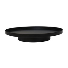 Vassoio decorativo SCANDI nero in metallo D35 cm plateau decorativo semplice vassoio con piede