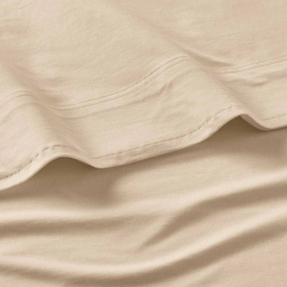 Better Homes & Gardens Full Size 4-Pc Jersey Sheet Set Papyrus Beige Bedding - Image 3 of 4