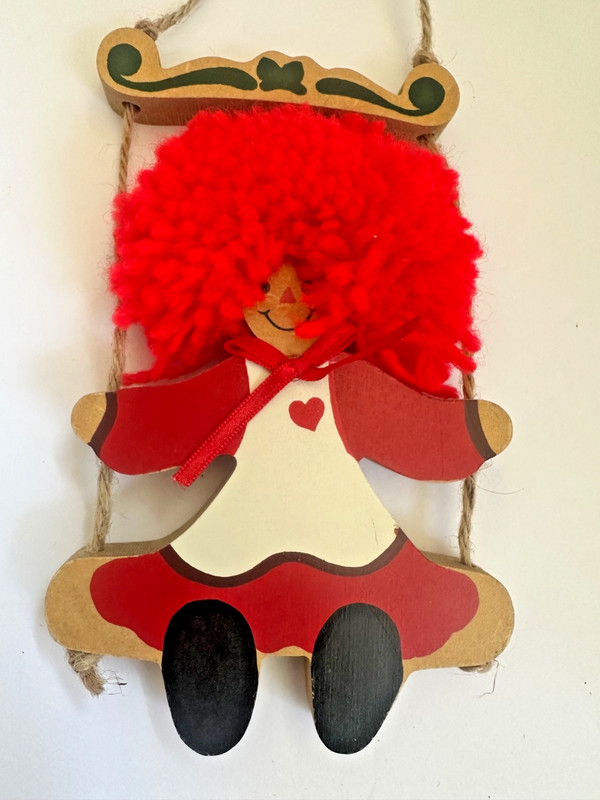 Vintage 1994 Raggedy Ann Wood Ornament