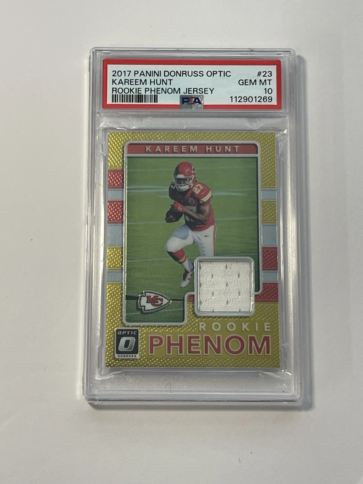 Kareem Hunt Panini Donruss Optic Rookie Phenom Jersey #23 Base