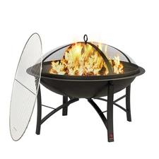 Fire Beauty Fire Pit for Outside Wood Burning,BBQ Grill Steel Fire Bowl with ...