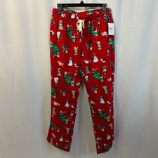 Old Navy Red Flannel Pets Holiday Pajama Pants PJs Family Medium NWT