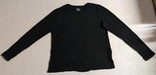 Time And Tru Womens Large Black 100% Cotton Long Sleeve Shirt 24