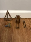 Vintage Kenner 1983 Star Wars Ewok Village Drum And Throne Chair Lot Of 5