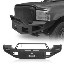 Full Width Steel Front Bumper Wled Lights For Ford F-250 F-350 2005 2006 2007