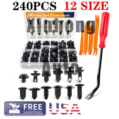 For Nissan 240Pcs Bumper Clips Retainer Auto Car Rivets Fastener Fender Push