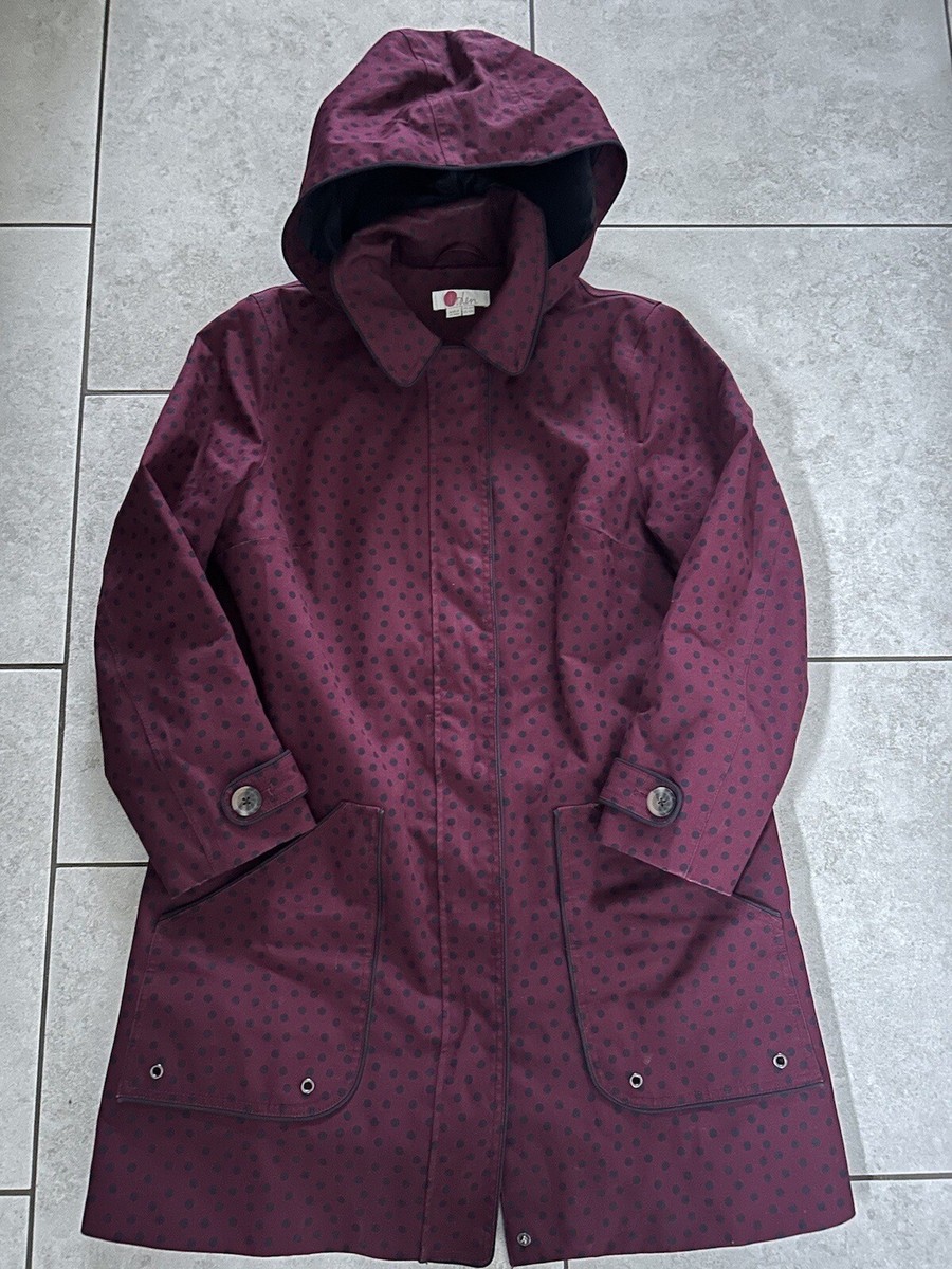 Polka Dot Boden Purple Coat Boden Jacket Rain Coat Cotton Polka