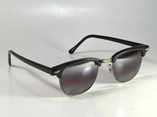 Black Horn Rim 1/2 Frame Eye Glasses Nerd Retro Rockabilly Sunglasses