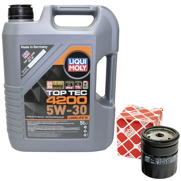 MotoröL Set 5W-30 5 Liter + ÖLfilter 32122 FüR Chevrolet Captiva Opel Astra Saab-image