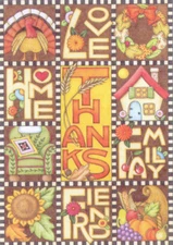 LOVE HOME FAMILY THANKS-Handcrafted Fall Fridge Magnet-w/Mary Engelbreit art  