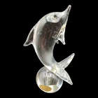 Vintage Arte Murano ICET Hencho En Venezuela Glass Dolphin on Ball Sculpture