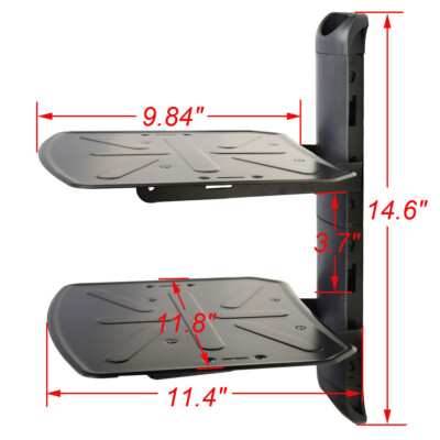2 Tiers DVD Wall Mount Bracket DVR VCR DDS Receiver Cable Box Shelf under TV wp6