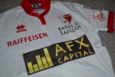 Maillot FC Sion Domicile 2015-2016 - Errea - Porté Par Mujangi Bia #63 - Taille M