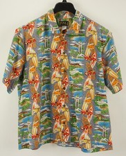Vintage 60's PALI Collection Mens Large 50s Cars Beach Surf Scene Hawaiian Shirt