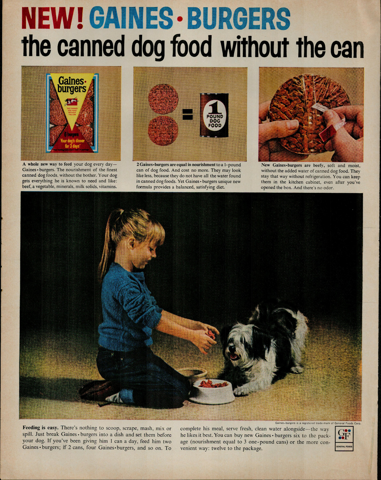 Shitzu Dog Being Fed By Girl Vintage Print Ad 1505