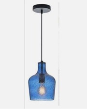 Pendant Light Blown Glass Kitchen Island Light Modern Blue Bubble Hanging Light