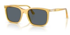 Occhiali da sole unisex Persol 0PO3357S 204/R5 Miele/blu a forma di rettangolo 56 mm