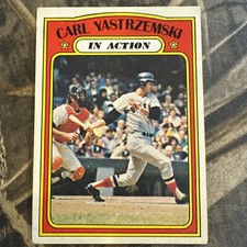 1972 Topps - In Action #38 Carl Yastrzemski boston red sox MLB BASEBALL CARD