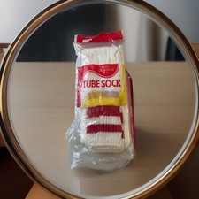 VTG Tube Socks Full Cushion 80s Acrylic 90s 9-11 Pillow Soft NWT Red White