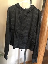 Womens Zyia Thin Windbreaker Full Zip Hooded Jacket Size L EUC