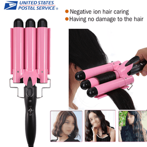 New Digital Ceramic Triple Barrel Hair Wave Waver Curling Iron