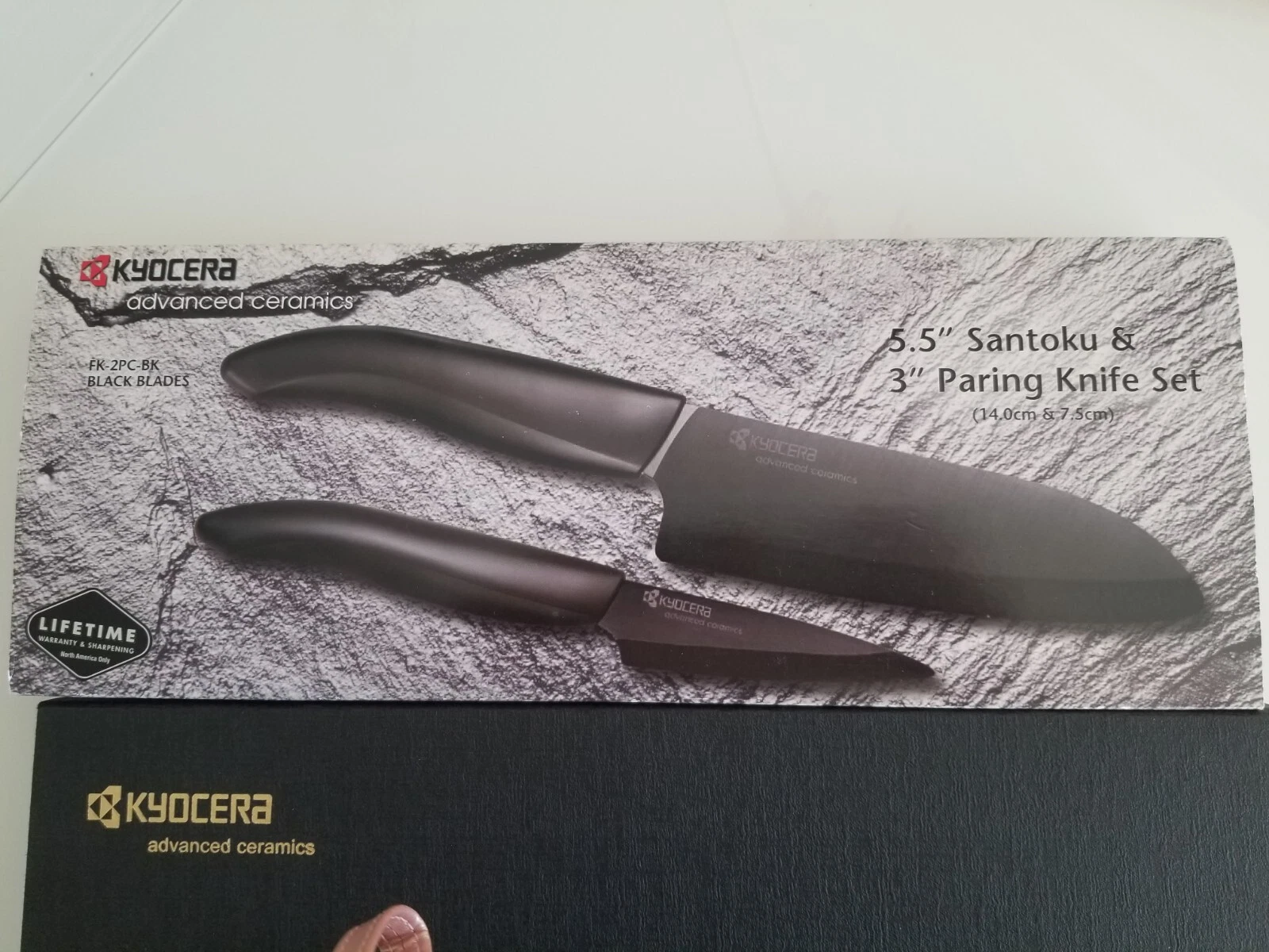 Kyocera Advanced Ceramic Set of 2 Professional Knives Black Silver New in Box