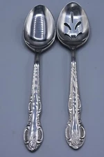 Hanford Forge HF CHARLESTON CLASSIC Solid & Pierced Serving Spoons 8-1/4" 2-pc